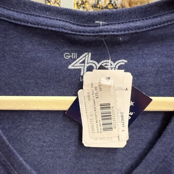 G-III 4her Carl Banks Seattle Mariners Women's Blue V-Neck Top NWT - Picture 4 of 7